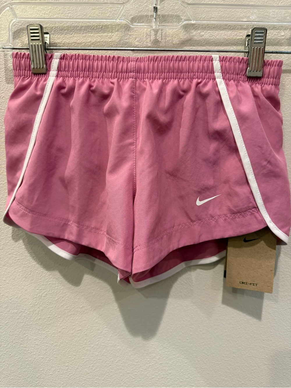 Nike Pink Girls' Athletic Shorts with White Trim